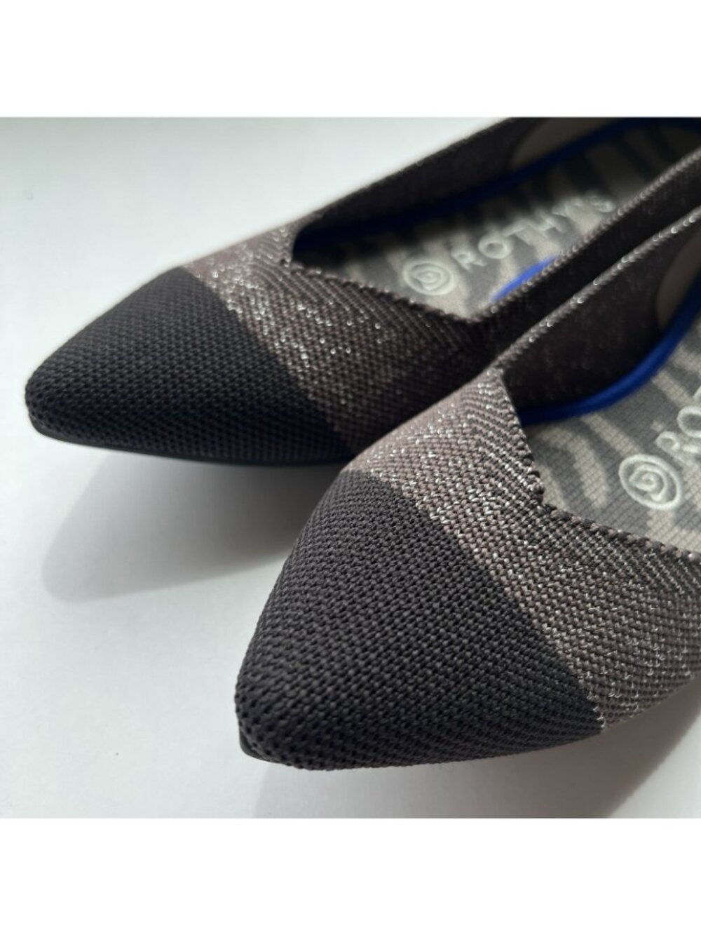 Rothy’s The Point Ballet Flats Size 6 Retired Twilight Metallic Cap Toe Recycled - Picture 4 of 6